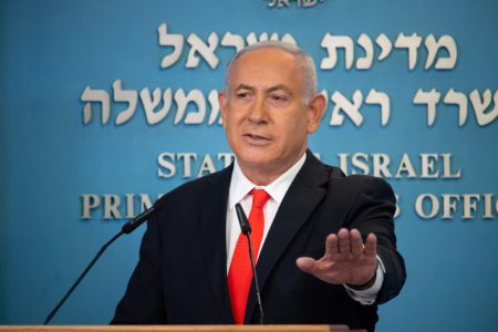 Israeli Prime Minister Benjamin Netanyahu attends a briefing on the coronavirus disease (COVID-19) development in Israel at his office in Jerusalem September 13, 2020. Yoav Dudkevitch/Yedioth Ahronoth?/Pool via REUTERS