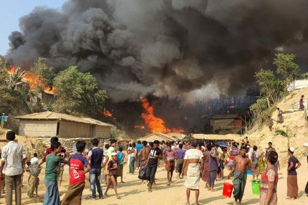 fire in Balukhali Rohingya Refugee camp - location balukhali.