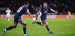 Lionel Messi of PSG celebrates scoring his goal during the UEFA Champions League match between Paris Saint Germain and Manchester City at Le Parc des Princes, Paris, France on 28 September 2021. PUBLICATIONxNOTxINxUK Copyright: xAndyxRowlandx PMI-4450-0077