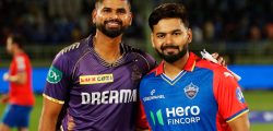 Rishabh Pant of Delhi Capitals and Shreyas Iyer (c) of Kolkata Knight Rider during match 16 of the Indian Premier League season 17 (IPL 2024) between Delhi Capitals and Kolkata Knight Riders  held at the Dr YS Rajasekhara Reddy ACA-VDCA Cricket Stadium, Visakhapatnam on the 3rd April 2024.

Photo by Saikat Das / Sportzpics for IPL