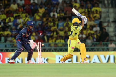 Ajinkya Rahane of Chennai Superkings  during match 34 of the Indian Premier League season 17 (IPL 2024) between Lucknow Super Giants and Chennai Super Kings held at the Bharat Ratna Shri Atal Bihari Vajpayee Ekana Cricket Stadium, Lucknow on the 19th April 2024.

Photo by Prashant Bhoot / Sportzpics for IPL