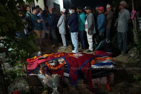 Bipin Joshi Death body arrived . Photo: Prakash Chandra Timilsena/ Nepal Photo Library