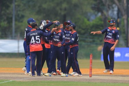 KLANG, MALAYSIA - SEPTEMBER 12: Pictures from the final match between Nepal and UAE held at the Bayuemas Oval on September 12, 2026 in Klang, Selangor, Malaysia. (Photo by Peter Lim/PhotoDesk.com.my) for Asian Cricket Council