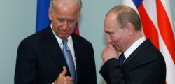 Vice President of the United States Joe Biden, left, geatures as he meets Russian Prime Minister Vladimir Putin in Moscow,  Russia, Thursday, March 10, 2011.The talks in Moscow are expected to focus on missile defense cooperation and Russia's efforts to join the World Trade Organization. (AP Photo/Alexander Zemlianichenko)