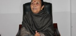 Anuradha Koirala assuming office as governor of province 3 in Hetauda, on Saturday, January 20, 2018. Photo: Prakash Dahal