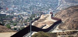 The U.S. and Mexico border wall is shown facing west from Otay Mesa, Sept., 20, 2022.