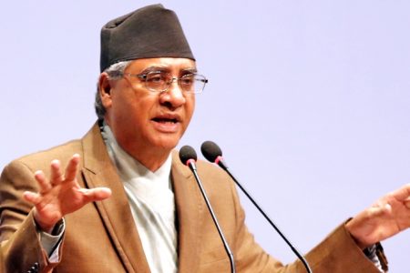 Nepali Congress President Sher Bahadur Deuba speaking at a Legislature-Parliament in Kathmandu, on Sunday, July 24, 2016. Photo: RSS