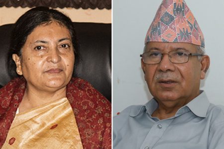 Bidhya-bhandari-and-madhav-kumar-Nepal