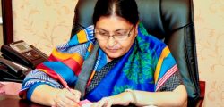 President Bidya Devi Bhandari signs