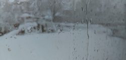 Cold Rain Window Wet Snow