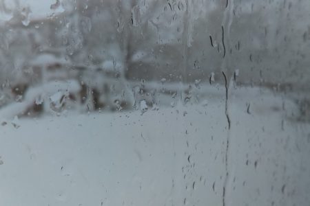 Cold Rain Window Wet Snow