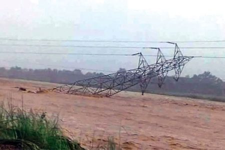 Electric-tower-is-broken-by-flood