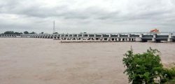 A view of Gandak Barrage over the swollen Narayani River, on Wednesday, July 27, 2016. Photo: RSS