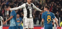 TURIN, ITALY - MARCH 12: Cristiano Ronaldo of Juventus celebrates after scoring the opening goal during the UEFA Champions League Round of 16 Second Leg match between Juventus and Club de Atletico Madrid at Allianz Stadium on March 12, 2019 in Turin, Italy. (Photo by Tullio M. Puglia/Getty Images)