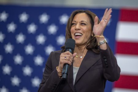 LOS ANGELES, CA - MAY 19: U.S. Sen. Kamala Harris (D-CA) appears at her first Los Angeles-area presidential campaign organizing event on May 19, 2019 in Los Angeles, California.  (Photo by David McNew/Getty Images)