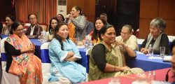 Panel of female Nepali leaders interact with women journalists during an event at ALFA house, Kathmandu. Photo Courtesy: Sancharika Samuha