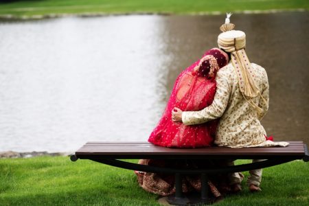Indian-Bride-Groom-Wedding-Traditional-Fashion-Couple-Back
