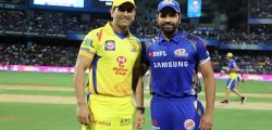MS Dhoni captain of the Chennai Superkings  and Rohit Sharma captain of the Mumbai Indians during the toss of the match one of the Vivo Indian Premier League 2018 (IPL 2018) between the Mumbai Indians and the Chennai Super Kings held at the Wankhede Stadium in Mumbai on the 7th April 2018.

Photo by Vipin Pawar / IPL / SPORTZPICS