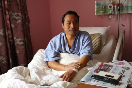 Maoist-leader-Barsha-Man-Pun-at-the-Grande-International-Hospital