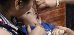 A child being administered vitamin A drops during the National Vitamin A programme, at Basantapur, Kathmandu, on Wednesday, October 19, 2016. Photo: THT