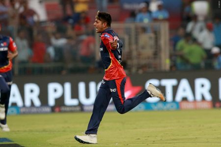 Sandeep-while-Celebrating-2nd-wicket-against-Mumbai-indians-of-Kieron-pollard