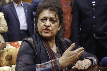 Sujata Koirala has declared her candidacy for the post of Nepali Congress (NC) President on Wednesday, March 02, 2016.
Photo: Dinesh Gole/Nagarik/Republica