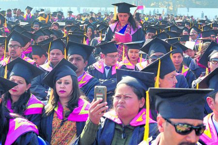 Students from different parts of Nepal participate in  Tribhuvan University (TU) 44th convocation Pulchowk Engineering College in Pulchwok, Lalitpur on Monday, December 31, 2018.
Photo: Dinesh Gole/Nagarik/Republica