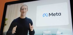 Seen on the screen of a device in Sausalito, Calif., Facebook CEO Mark Zuckerberg announces their new name, Meta, during a virtual event on Thursday, Oct. 28, 2021. Zuckerberg talked up his latest passion -- creating a virtual reality "metaverse" for business, entertainment and meaningful social interactions. (AP Photo/Eric Risberg)