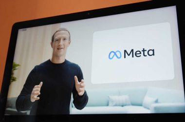 Seen on the screen of a device in Sausalito, Calif., Facebook CEO Mark Zuckerberg announces their new name, Meta, during a virtual event on Thursday, Oct. 28, 2021. Zuckerberg talked up his latest passion -- creating a virtual reality "metaverse" for business, entertainment and meaningful social interactions. (AP Photo/Eric Risberg)