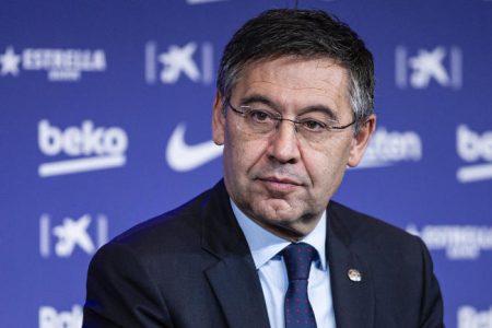 Josep Maria Bartomeu president of FC Barcelona during the presentation of Quique Setien as a new coach of FC Barcelona with contract till 30th of June of 2022 at Camp Nou Stadium on January 14, 2020 in Barcelona, Spain.  (Photo by Xavier Bonilla/NurPhoto via Getty Images)