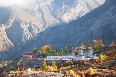 Nepali village of Muktinath along the Annapurna circuit trail.