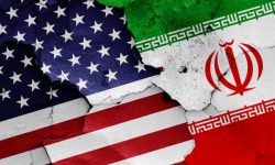 flags of USA and Iran