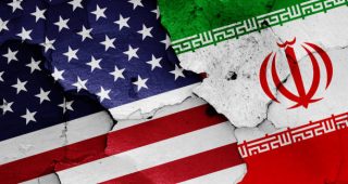 flags of USA and Iran