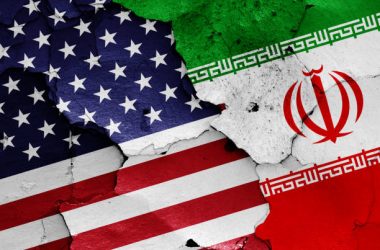flags of USA and Iran