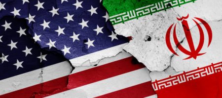 flags of USA and Iran