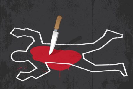 Murder scene theme vector illustration. All design elements are layered.
