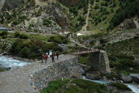 The Kali Ganga river springs from a source below the temple.