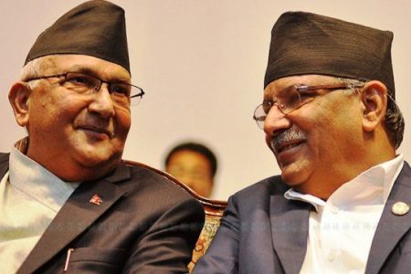 kp shram oli- puspakamal dahal-prachanda