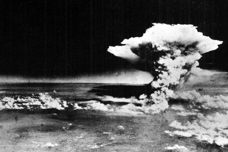 An aerial photograph of Hiroshima, Japan, shortly after the "Little Boy" atomic bomb was dropped. Dated 1945 (Photo by: Universal History Archive/UIG via Getty images)