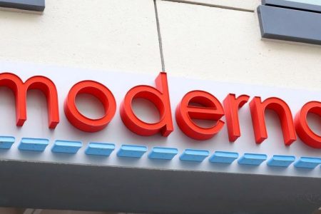 CAMBRIDGE, MASSACHUSETTS - MAY 08: A view of Moderna headquarters on May 08, 2020 in Cambridge, Massachusetts. Moderna was given FDA approval to continue to phase 2 of Coronavirus (COVID-19) vaccine trials with 600 participants.  (Photo by Maddie Meyer/Getty Images)