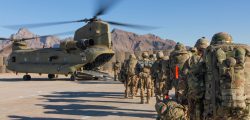 Soldiers attached to the 101st Resolute Support Sustainment Brigade, Iowa National Guard and 10th Mountain, 2-14 Infantry Battalion, load onto a Chinook helicopter to head out on a mission in Afghanistan, January 15, 2019.     1st Lt. Verniccia Ford/U.S. Army/Handout via REUTERS   ATTENTION EDITORS - THIS IMAGE WAS PROVIDED BY A THIRD PARTY. - RC110D3B25B0
