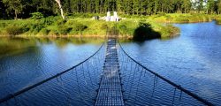 A suspension bridge is seen over the Jamunkhadi Simsar area in Jhapa district on Tuesday, January 26, 2016. Photo: RSS