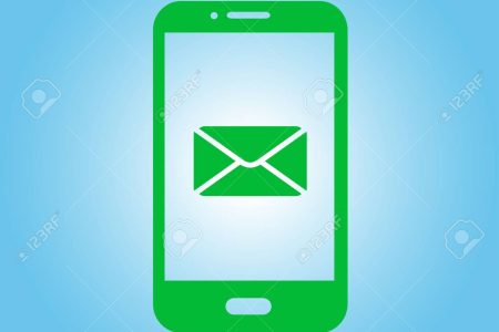 Smartphone email or sms icon. Mobile mail sign symbol.